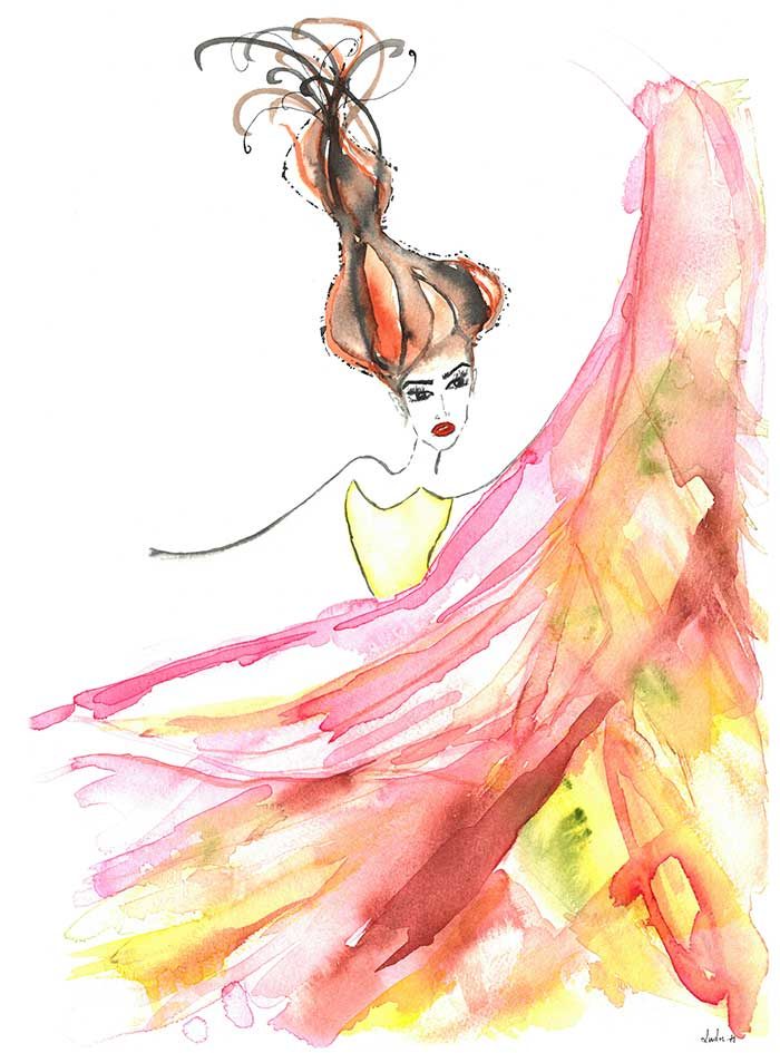 Little dancer water colour painting